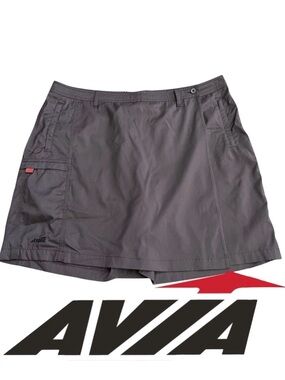 Avia Black on Black Check Cargo Active Skort Skirt (XL)